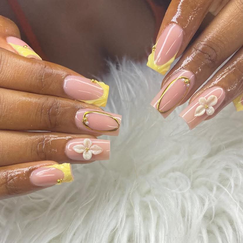 Stone embellishments on gel nails - view 2